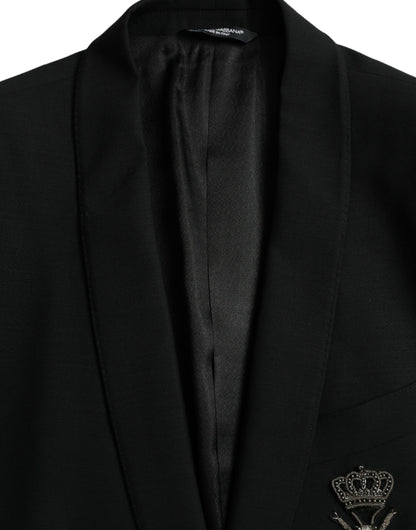 Blazer de botonadura sencilla con diseño de abeja y corona negra de Dolce &amp; Gabbana MARTINI