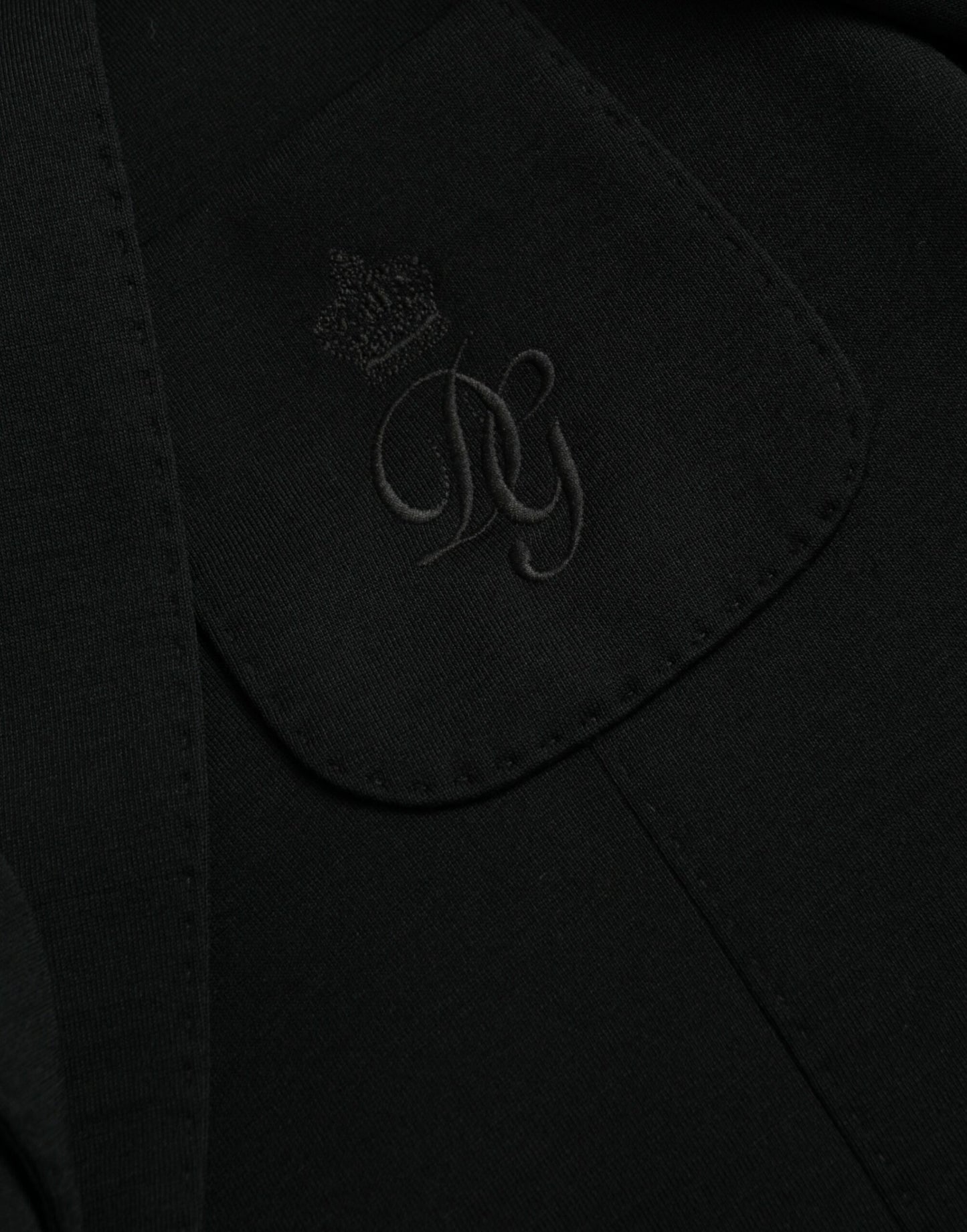 Blazer de botonadura sencilla con muescas de lana negra de Dolce &amp; Gabbana