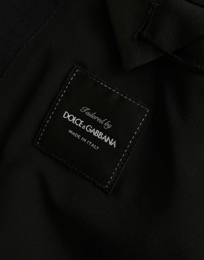 Blazer de botonadura sencilla con muescas de lana negra de Dolce &amp; Gabbana