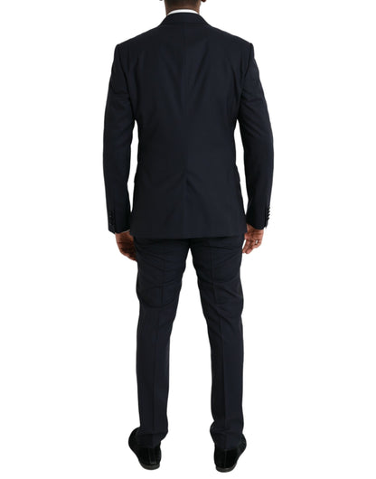 Traje formal de tres piezas de lana azul oscuro MARTINI de Dolce &amp; Gabbana