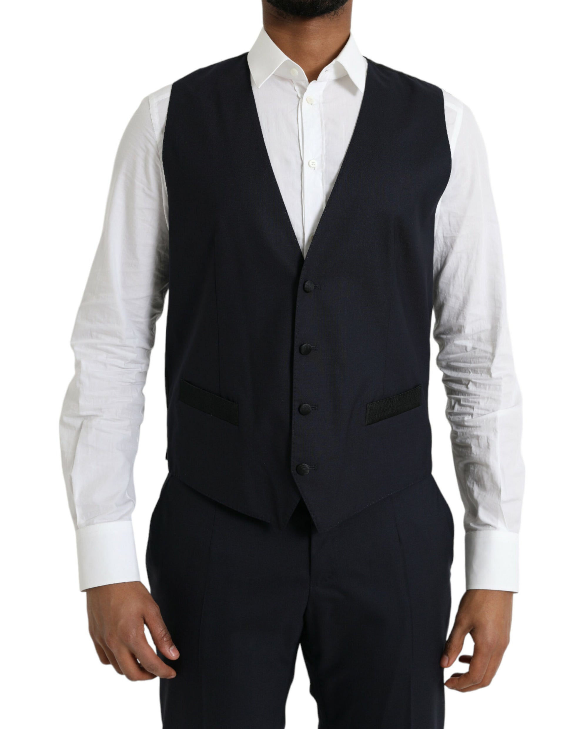 Traje formal de tres piezas de lana azul oscuro MARTINI de Dolce &amp; Gabbana