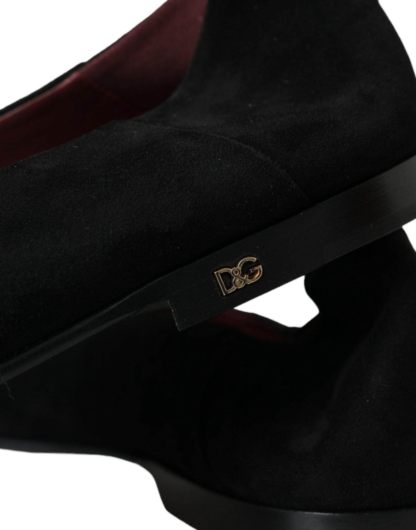 Mocasines de ante negros de Dolce &amp; Gabbana, zapatos formales sin cordones