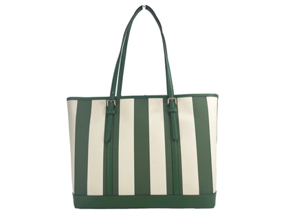 Bolso tote grande de PVC con diseño TZ Jet Set Travel de Michael Kors, color verde helecho