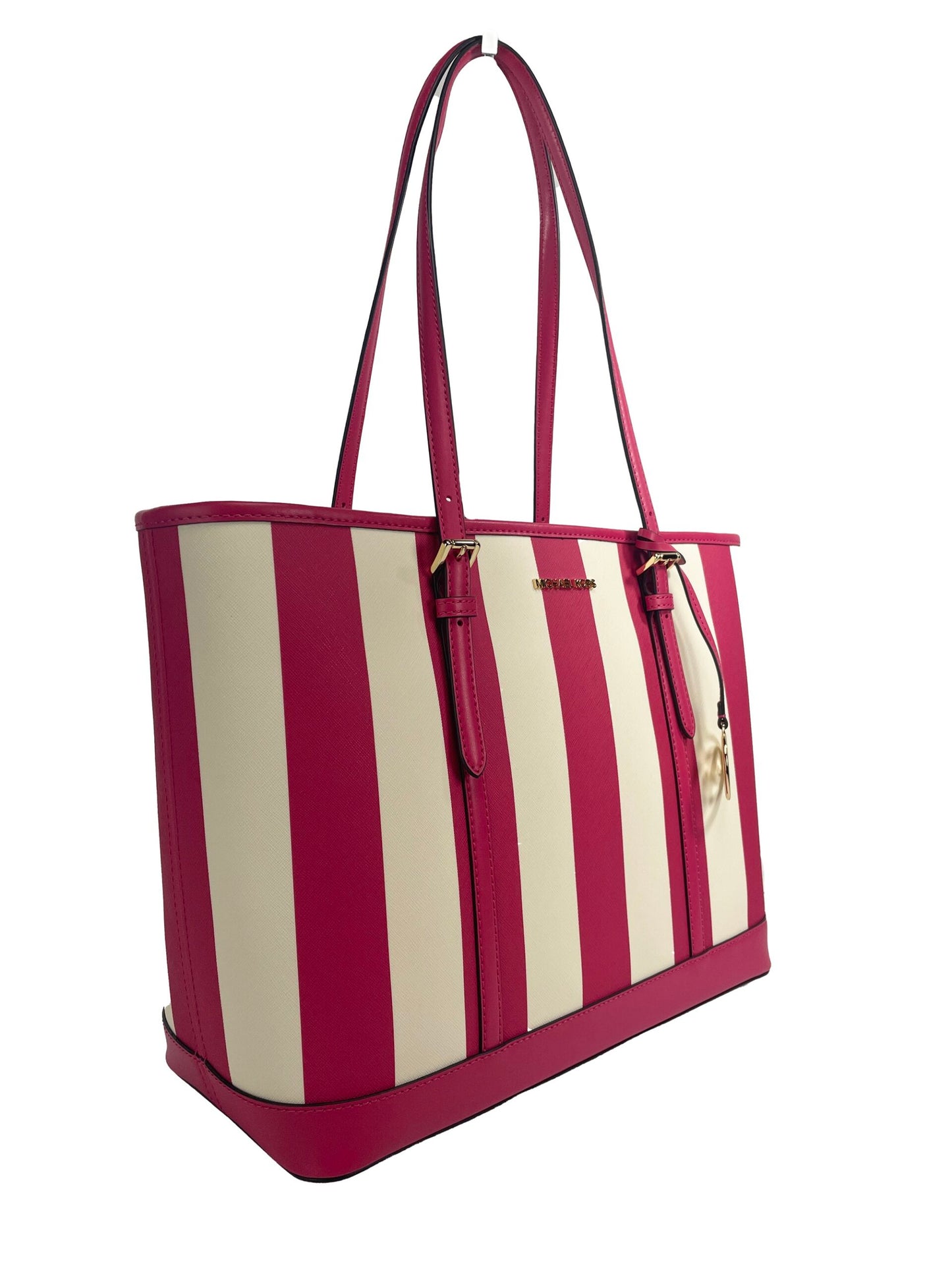 Bolso tote de PVC grande con diseño de TZ de Michael Kors Jet Set Travel en color rosa