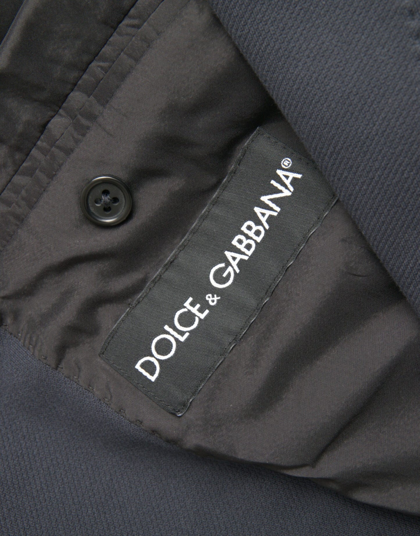 Blazer de algodón azul oscuro con botonadura sencilla de Dolce &amp; Gabbana