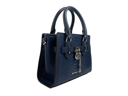 Bolso bandolera tipo cartera con diseño de serpiente en azul marino XS de Hamilton
