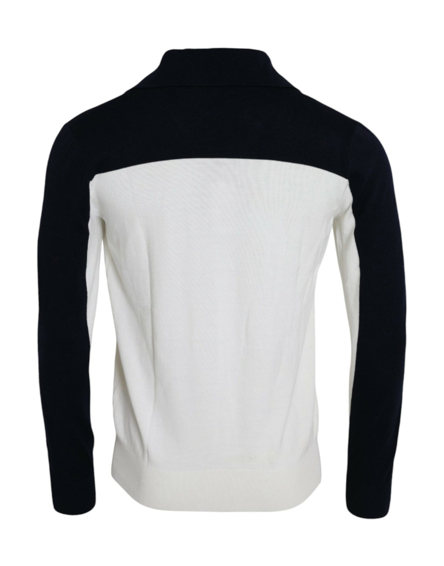 Suéter tipo jersey con cuello henley SICILIA en blanco y negro de Dolce &amp; Gabbana