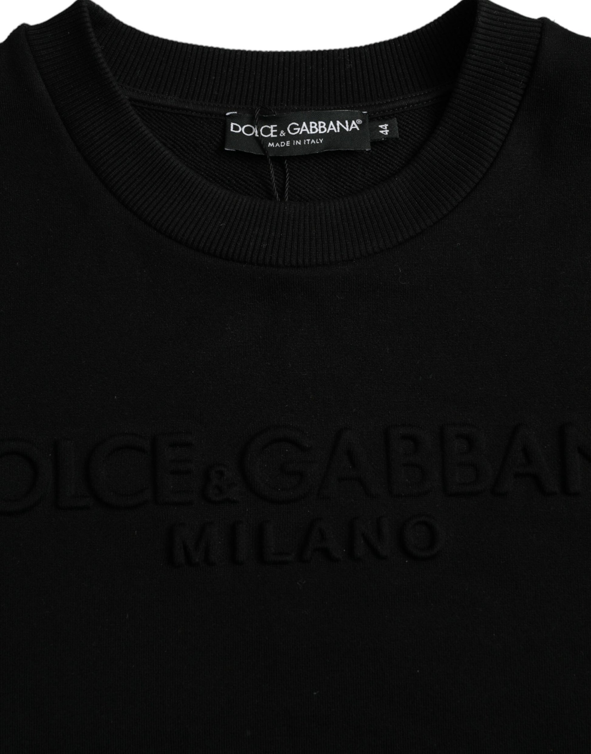 Sudadera de algodón negra de manga larga Dolce &amp; Gabbana