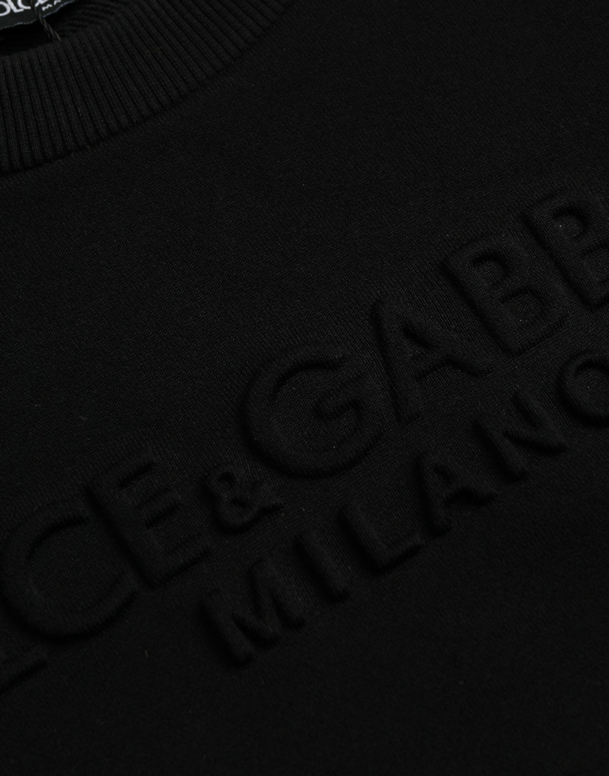 Sudadera de algodón negra de manga larga Dolce &amp; Gabbana