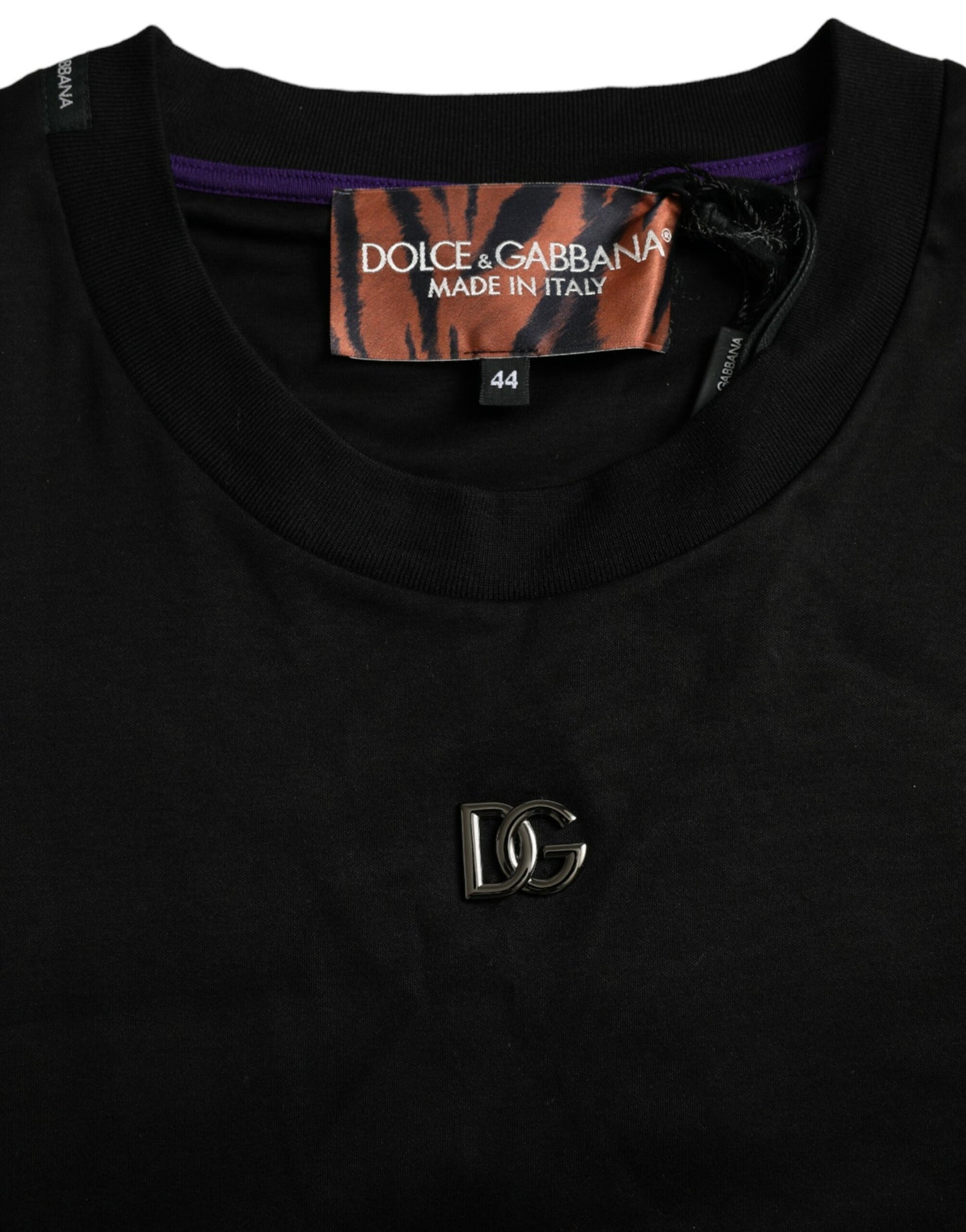 Camiseta de manga corta de algodón con estampado de tigre multicolor de Dolce &amp; Gabbana