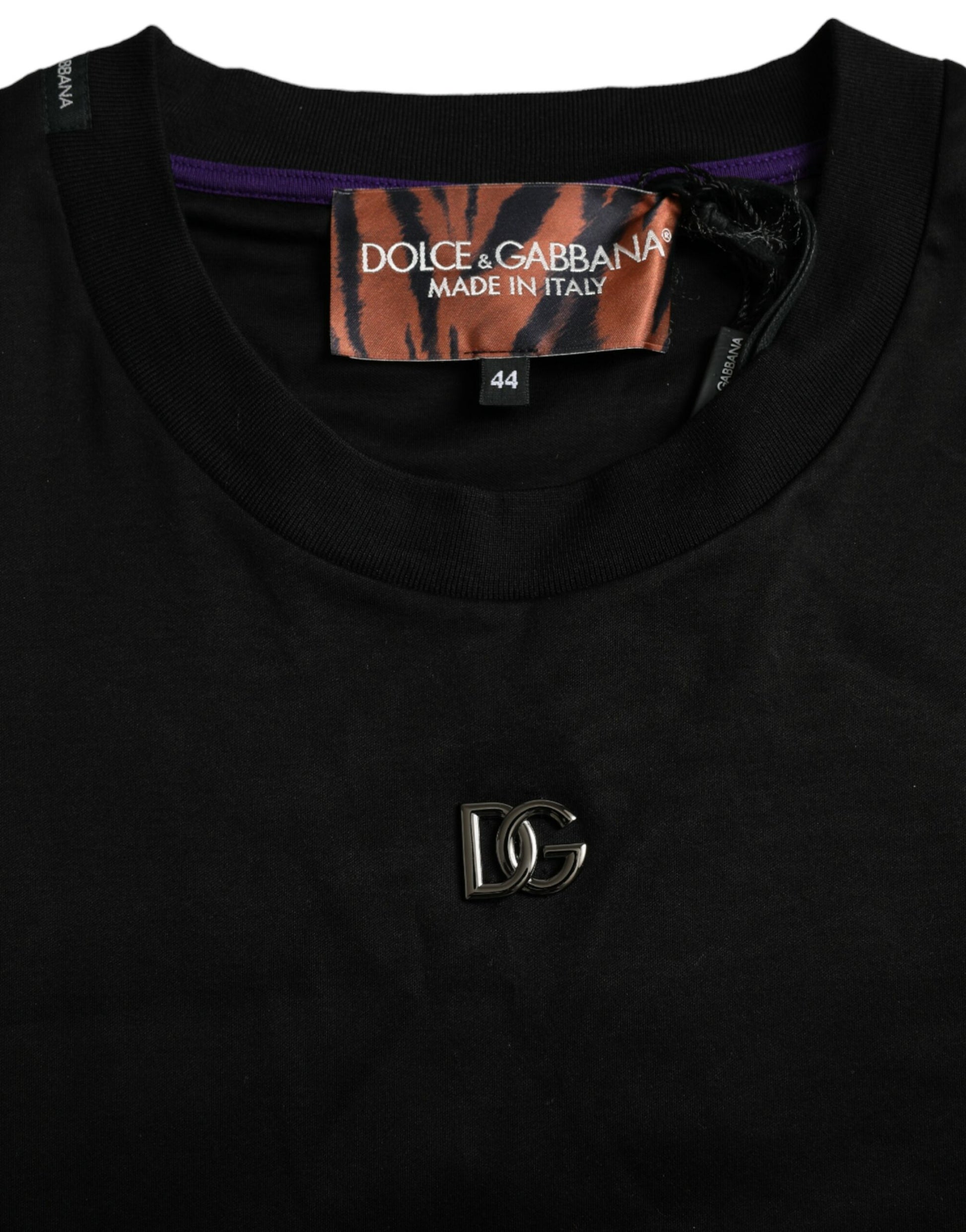 Camiseta de manga corta de algodón con estampado de tigre multicolor de Dolce &amp; Gabbana