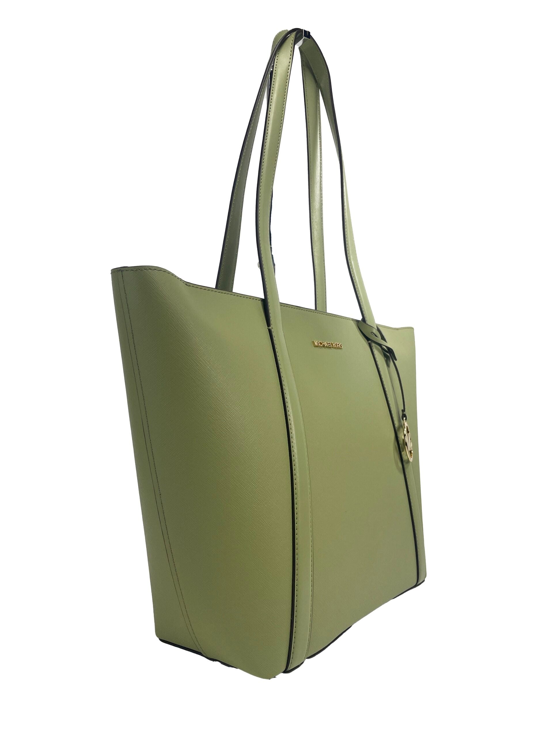 Bolso Tote Pratt Grande Con Cremallera Y Hombro Salvia Claro