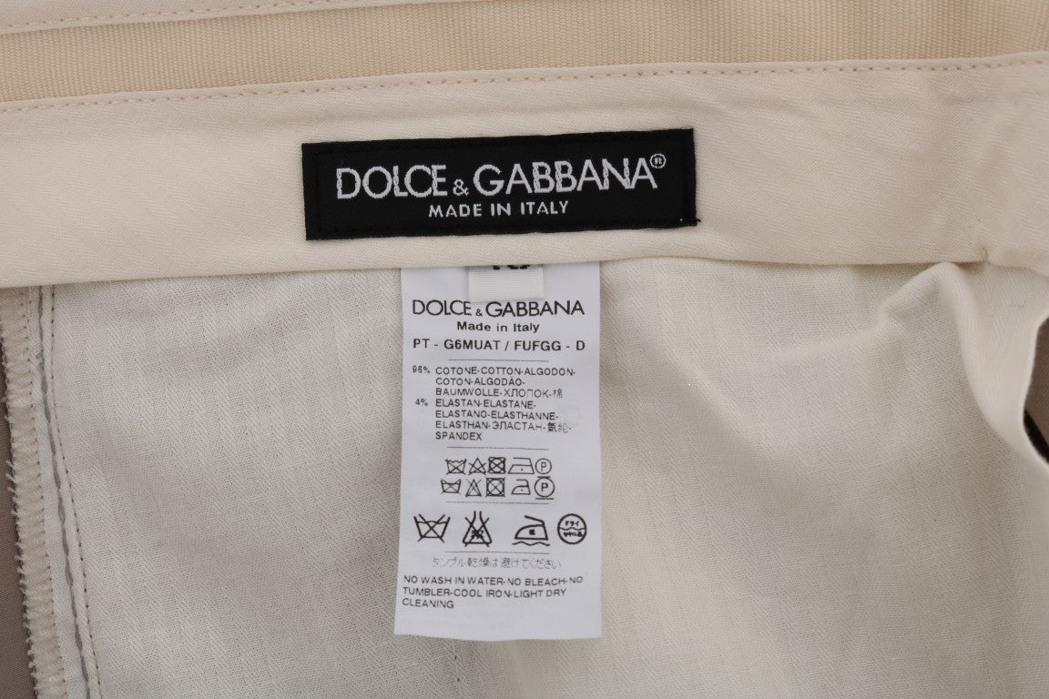 Pantalones casuales chinos beige elegantes de Dolce &amp; Gabbana