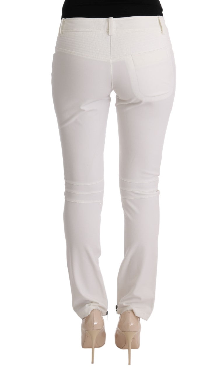 Ermanno Scervino Chic Pantalones blancos de algodón de corte slim