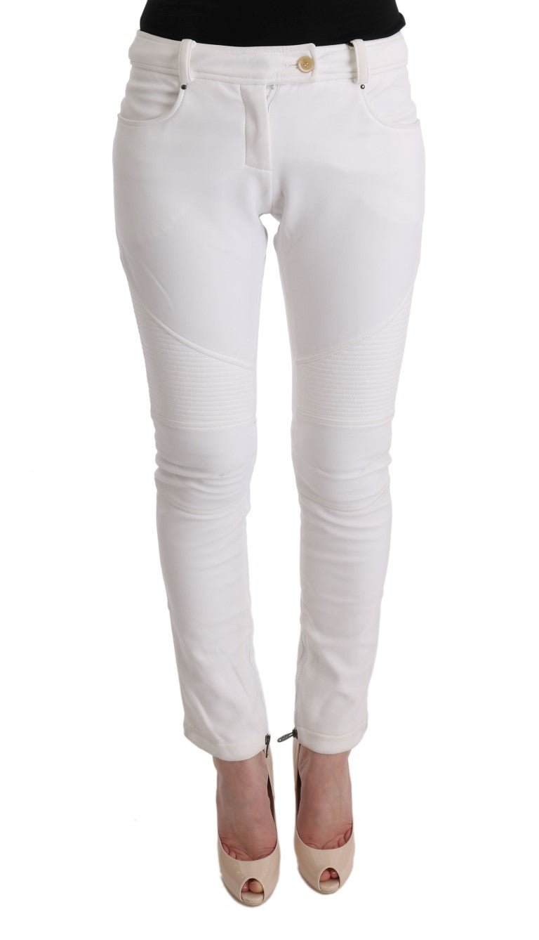 Ermanno Scervino Chic Pantalones blancos de algodón de corte slim