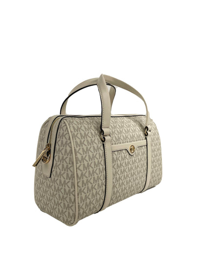 Bolso bandolera de viaje mediano tipo Duffle Satchel Crema