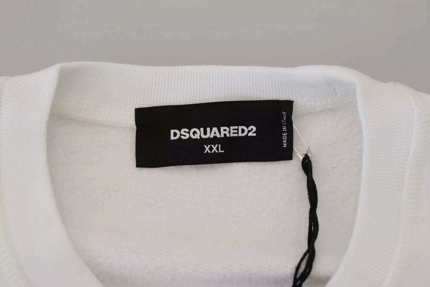 Suéter con cuello redondo y bordado blanco de Dsquared²