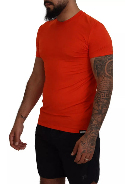 Camiseta de cuello redondo y manga corta en modal naranja de Dsquared²