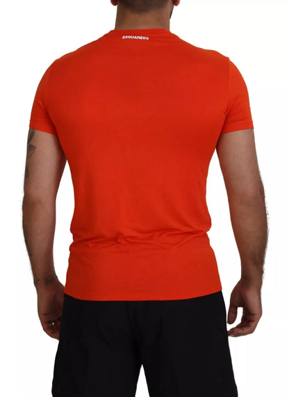 Camiseta de cuello redondo y manga corta en modal naranja de Dsquared²