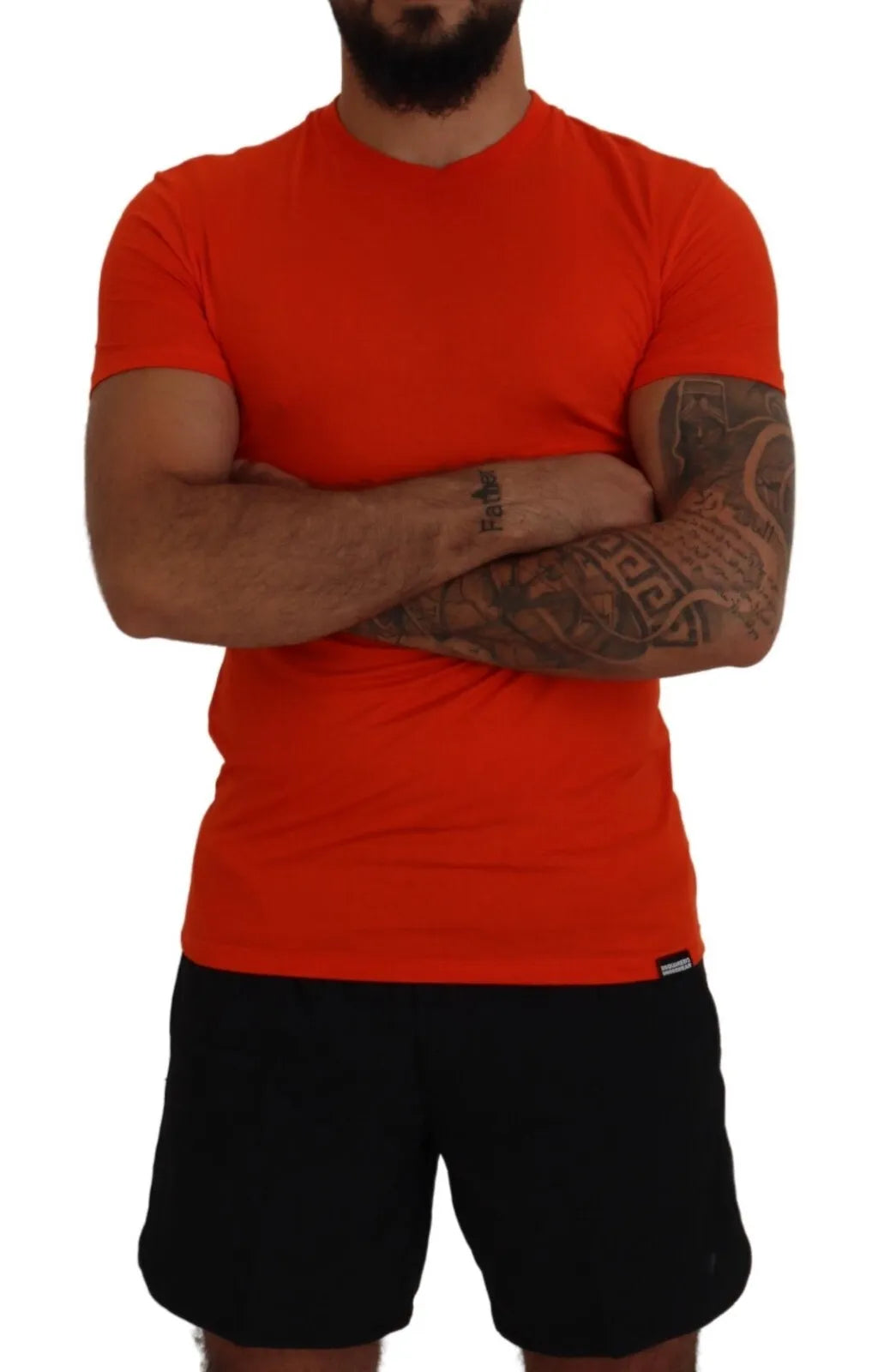 Camiseta de cuello redondo y manga corta en modal naranja de Dsquared²