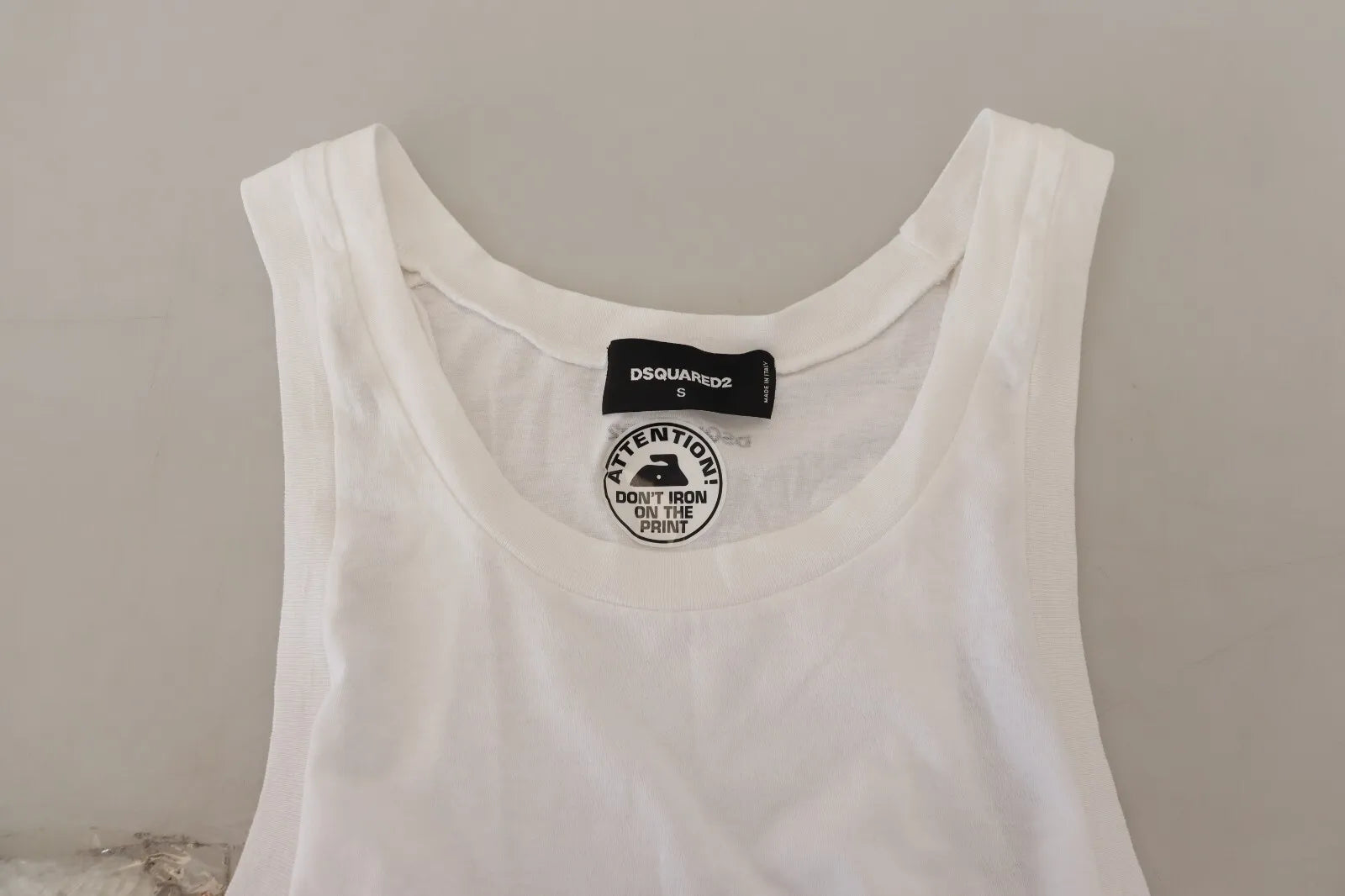 Camiseta sin mangas de lino y algodón blanca de Dsquared²