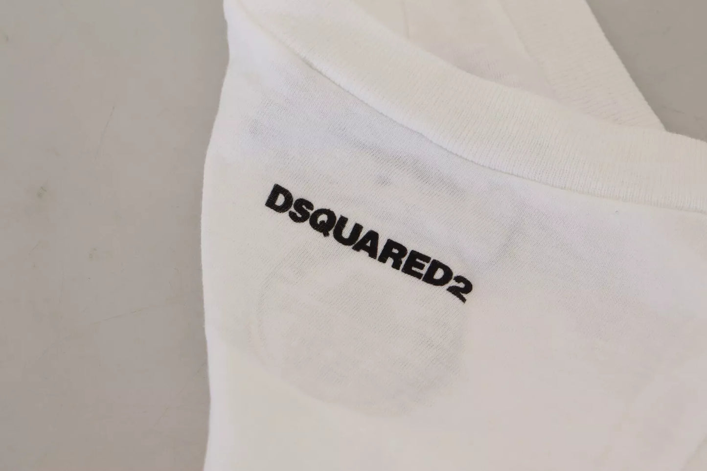 Camiseta sin mangas de lino y algodón blanca de Dsquared²