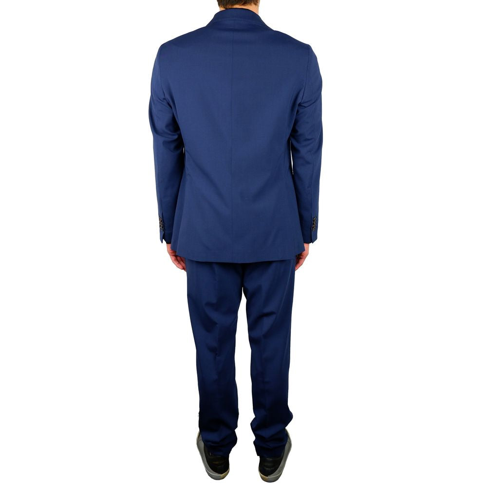Traje elegante de dos piezas en mezcla de lana azul Aquascutum