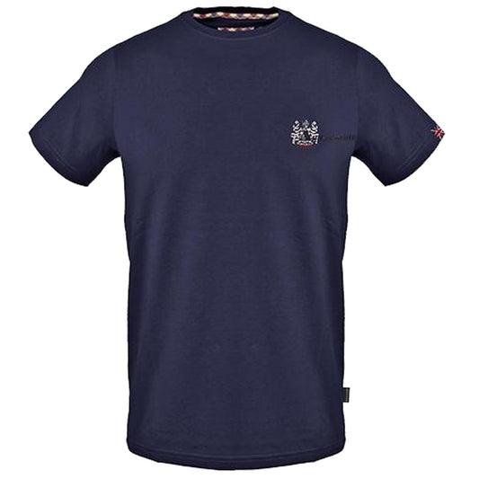 Camiseta de algodón azul Aquascutum