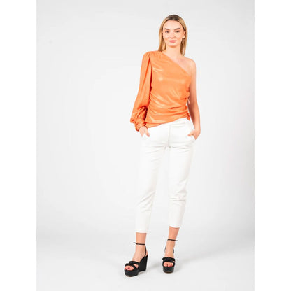 Blusa laminada chic color naranja de PINKO