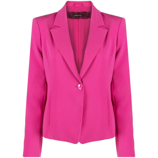 Blazer elegante elástico de un botón en color fucsia de Patrizia Pepe