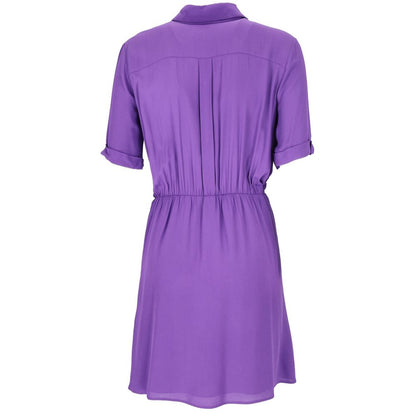 Vestido camisero elegante de manga corta acampanado en color morado de Patrizia Pepe