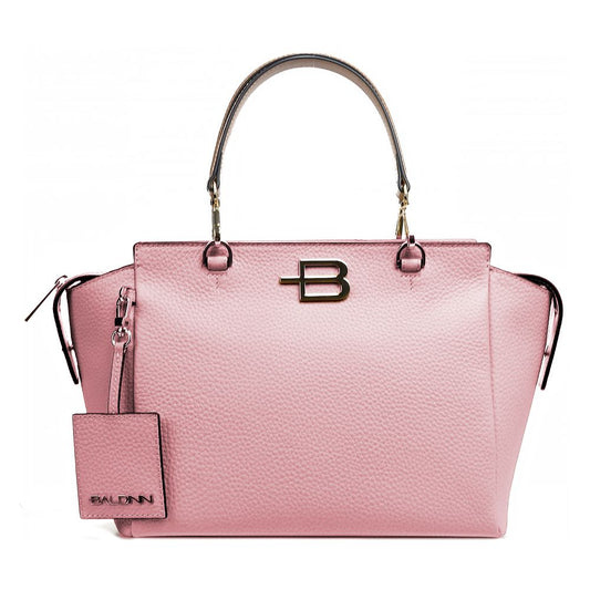 Bolso elegante de piel de becerro texturizada rosa