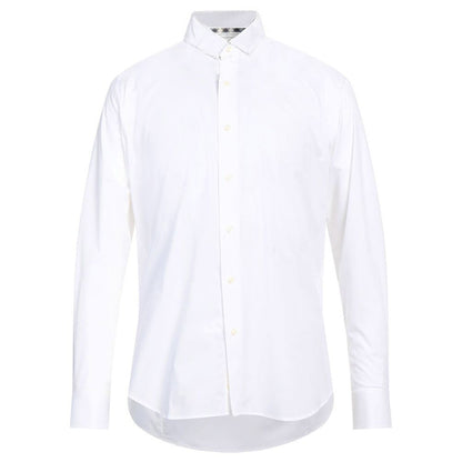 Camisa elegante de mezcla de algodón blanca Aquascutum