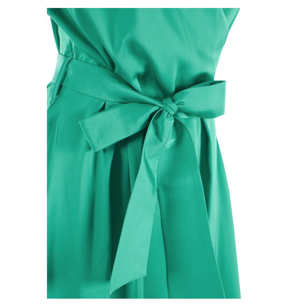 Yes Zee Emerald Elegance Belted Midi Dress