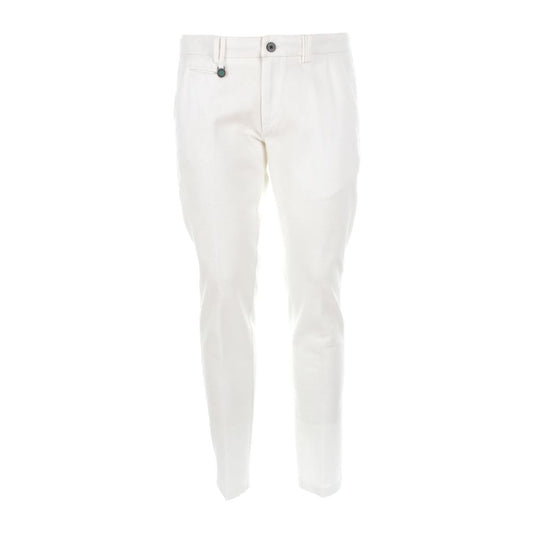 Yes Zee Honeycomb Cotton Chino Trousers - Pristine White