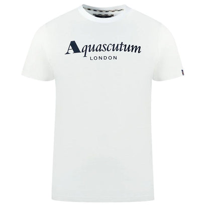 Camiseta de algodón blanca para hombre Aquascutum