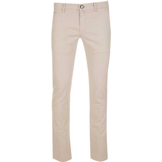 Pantalones chinos de algodón beige de Jacob Cohen: corte entallado y elegancia