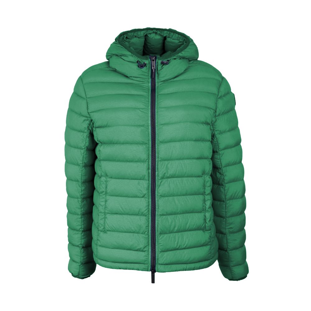 Chaqueta de plumón de nailon con capucha Centogrammi Chic en verde intenso