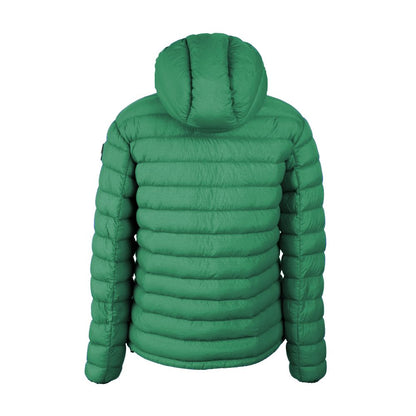 Chaqueta de plumón de nailon con capucha Centogrammi Chic en verde intenso