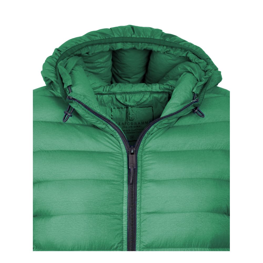 Chaqueta de plumón de nailon con capucha Centogrammi Chic en verde intenso