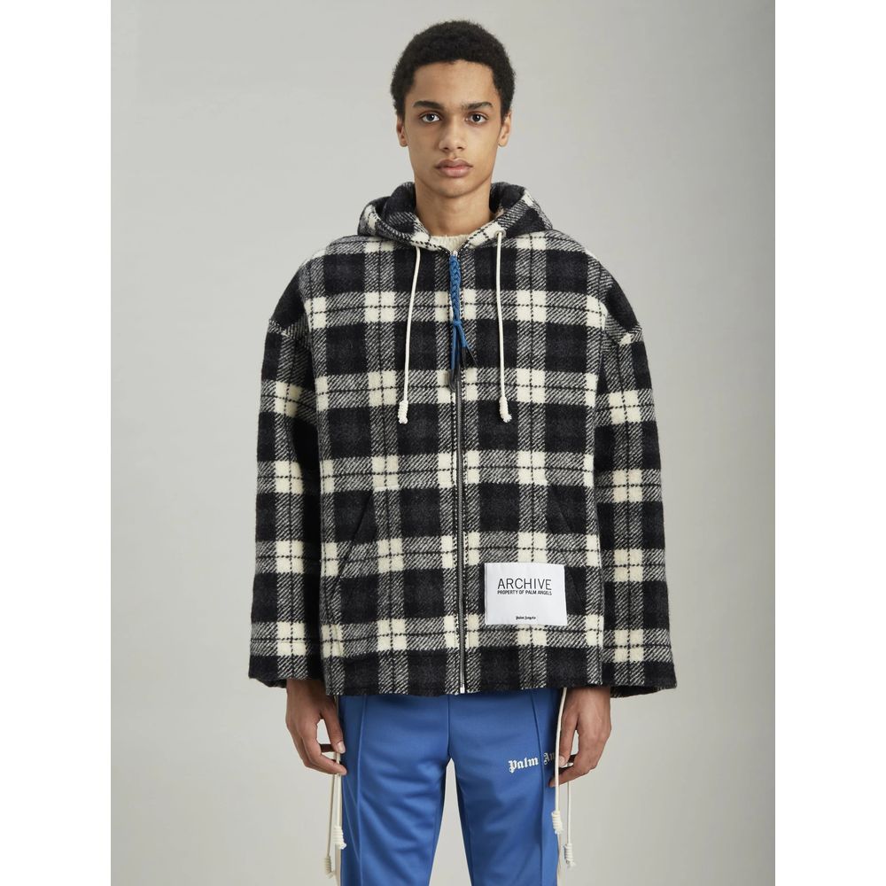 Chaqueta con capucha de cachemira con cuadros archivados de Palm Angels