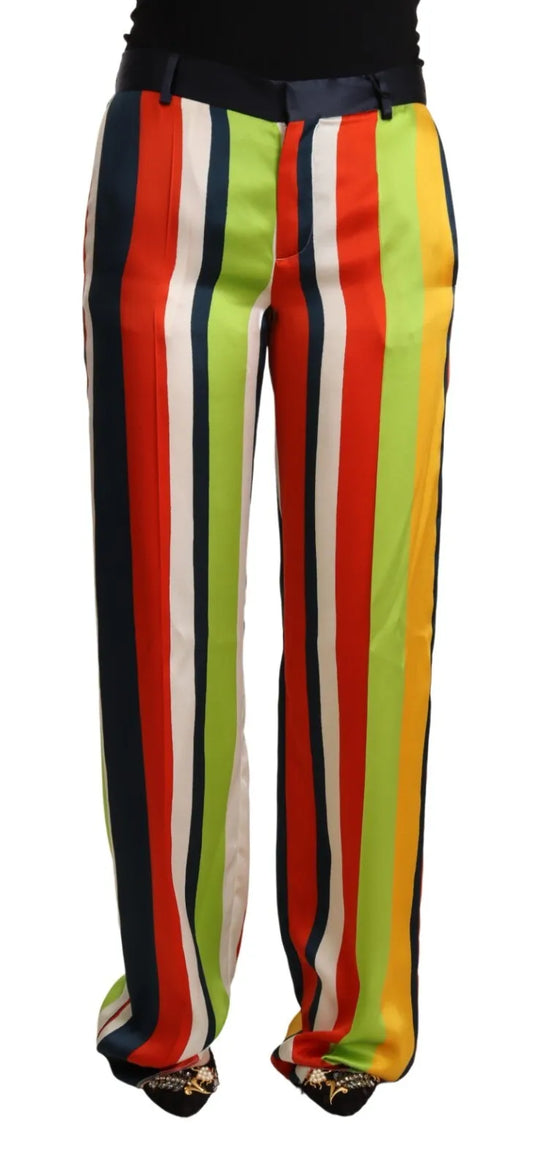 Pantalones rectos de cintura media con rayas multicolor de Dsquared²