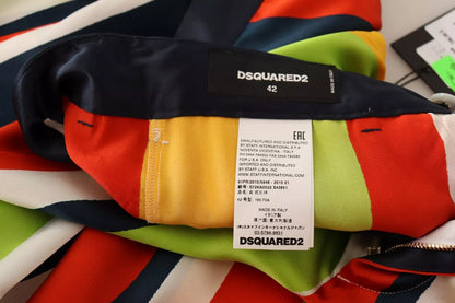 Pantalones rectos de cintura media con rayas multicolor de Dsquared²