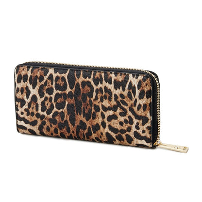 Cartera elegante de diseño con cremallera y detalles dorados de Plein Sport
