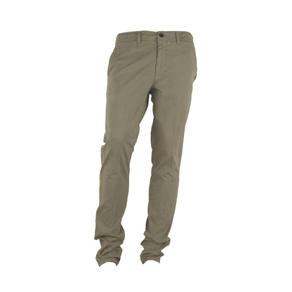 Pantalones de invierno elegantes de mezcla de algodón beige fabricados en Italia