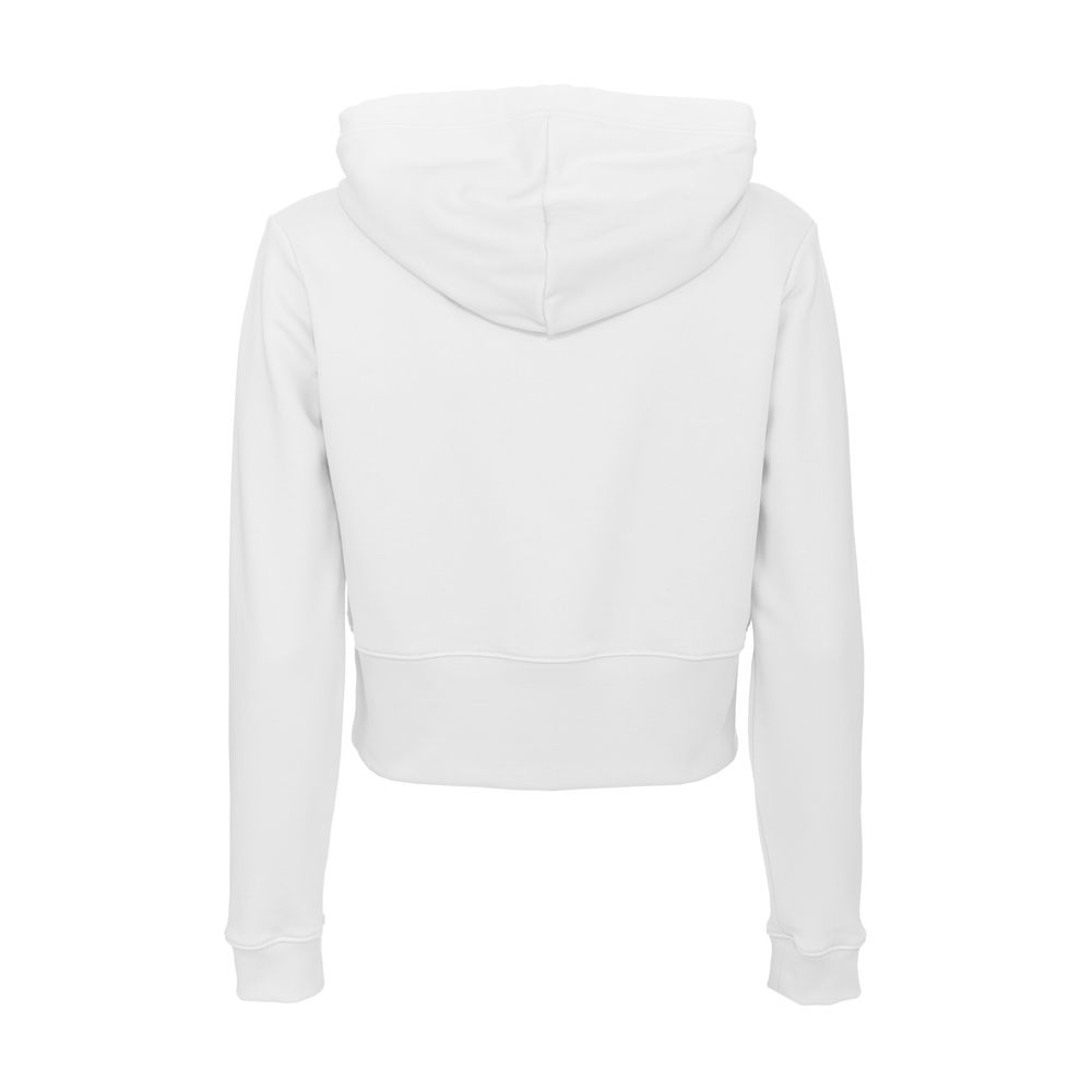 Sudadera con capucha blanca con logo de diamantes de imitación deslumbrantes e imperfectos