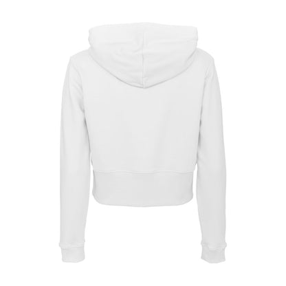 Sudadera con capucha blanca con logo de diamantes de imitación deslumbrantes e imperfectos