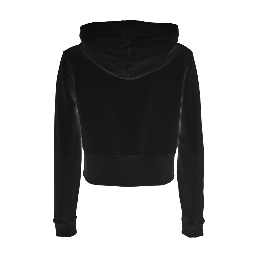 Sudadera con capucha de algodón negra imperfecta para mujer