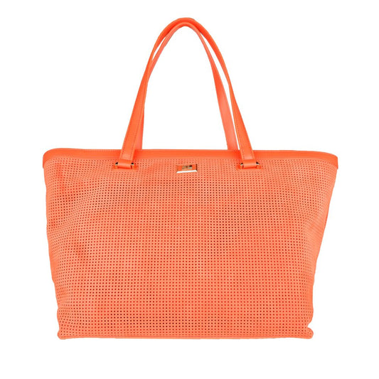 Bolso de mano de piel color naranja oscuro Cavalli Class Chic