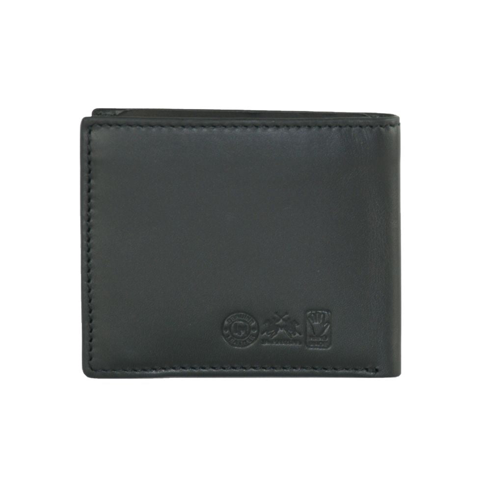 Cartera elegante de piel negra La Martina